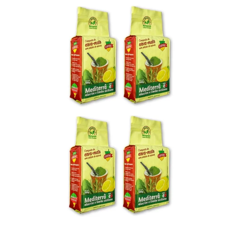 4 Erva Mate Chimarrão portão mediterrâneo alecrim limão 500G