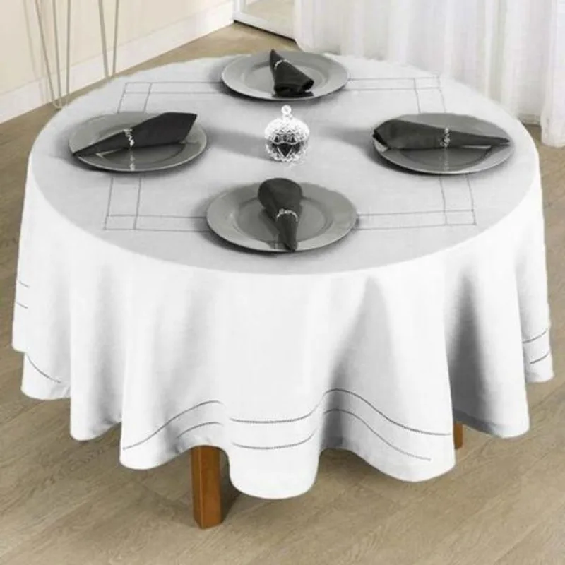 Toalha de Mesa Redonda 220cm Ponto Ajour 331 - Rafimex