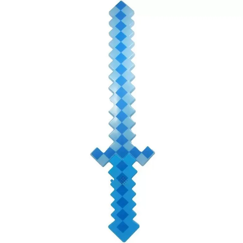 Brinquedo Espada Pixel Minecraft 58cm Som E Luz - Azul Nº10