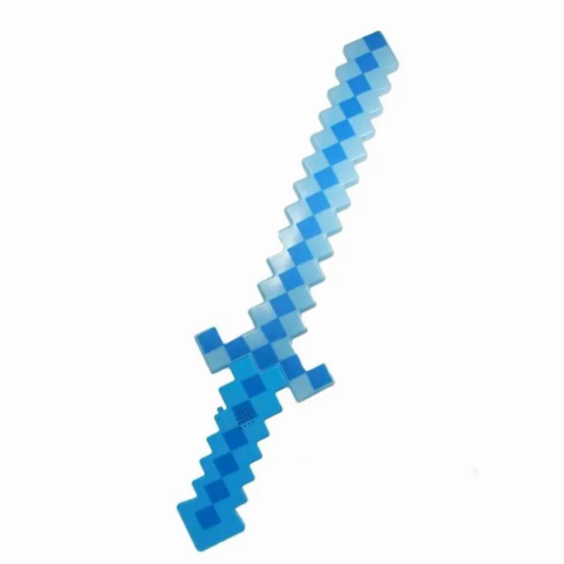 Brinquedo Espada Pixel Minecraft 58cm Som E Luz - Azul Nº33
