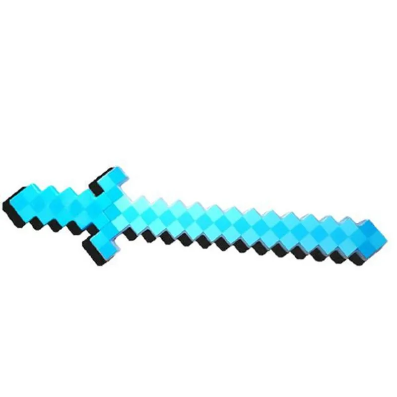 Brinquedo Espada Pixel Minecraft 58cm Som E Luz - Azul Nº15