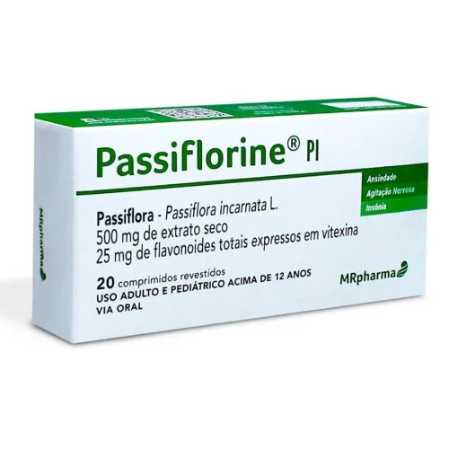 CALMANTE PASSIFLORINE PI 500MG 20 COMPRIMIDOS - PASSIFLORINE - Medicamentos E Saúde