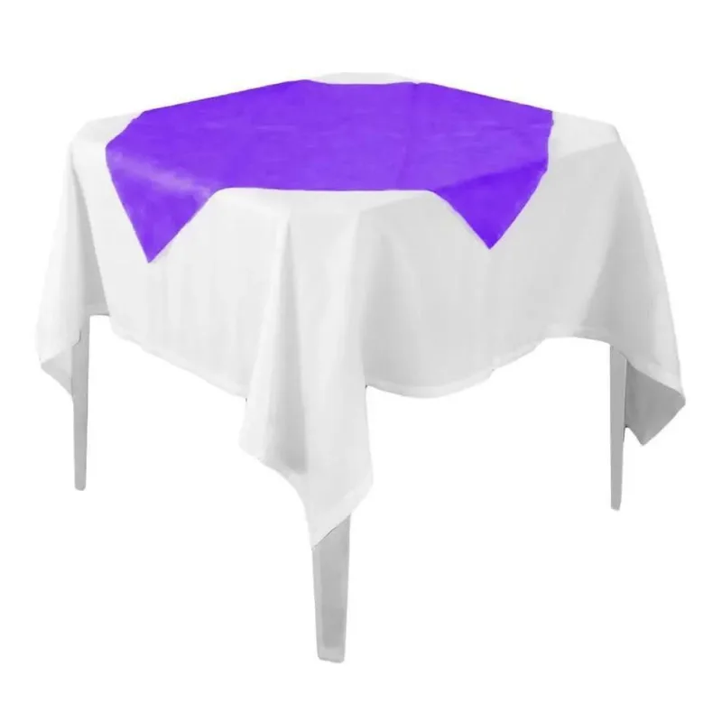Toalha De Mesa Liso Roxo Tnt 70cm X 70cm - 10 Unidades