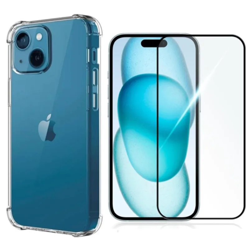 Película De Vidro 3d Iphone 15 Pro + Capa Antiimpacto