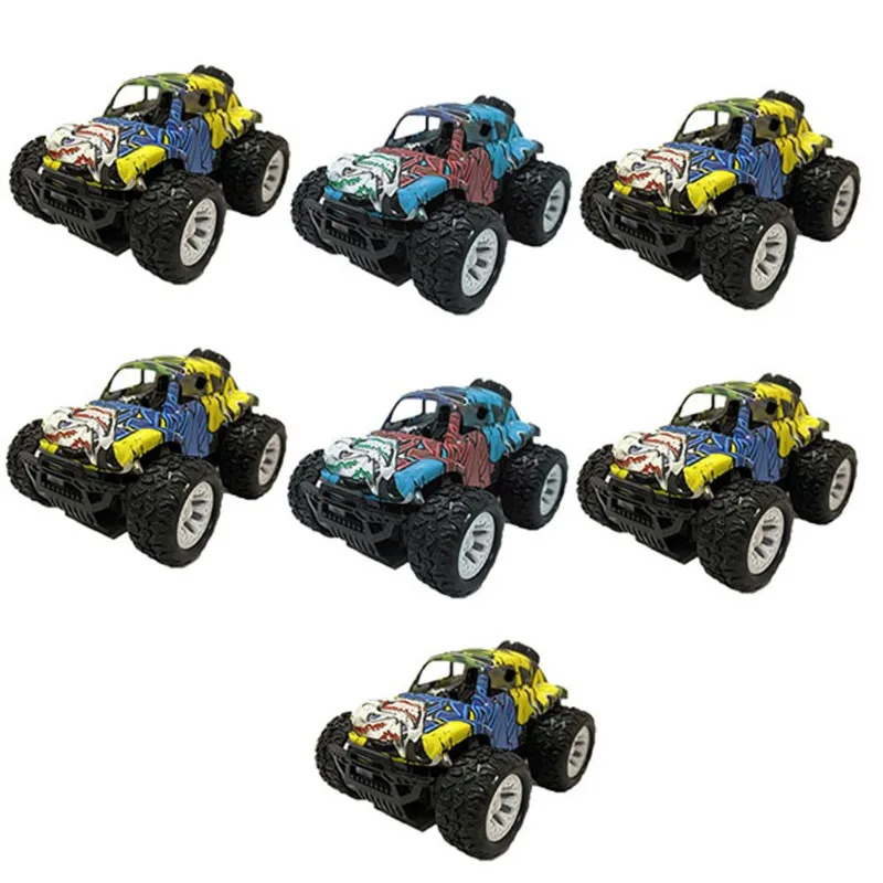 Kit 7 Brinquedos Carrinho de Fricção 4WD Off Road Grafite