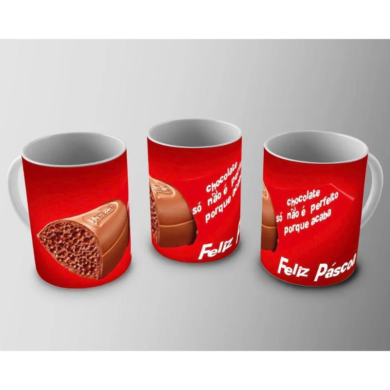 Caneca de Porcelana Feliz Pascoa