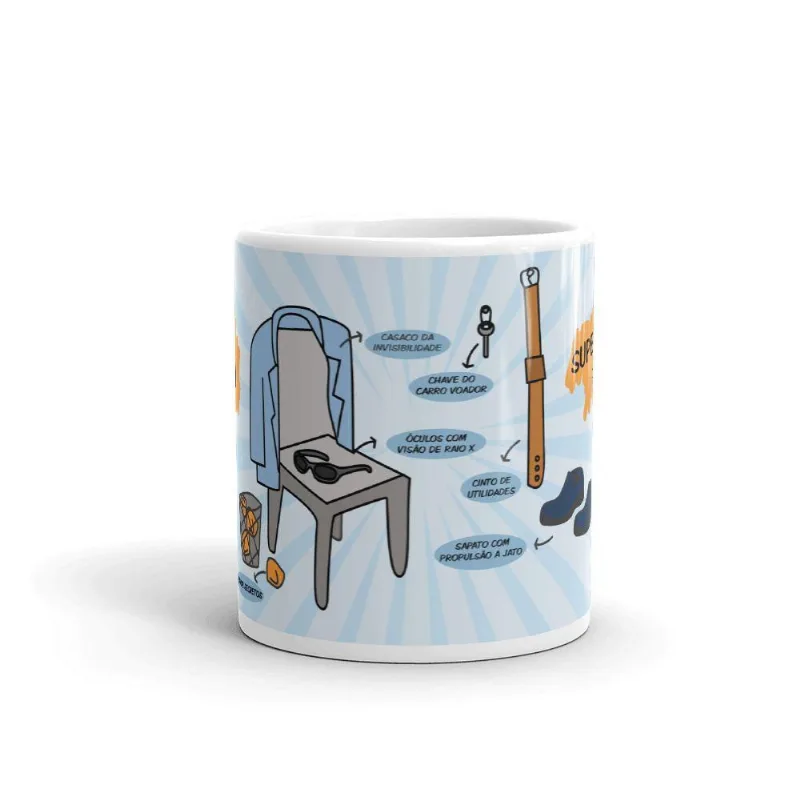 Caneca de Porcelana Dia dos Pais Super Herói Particular