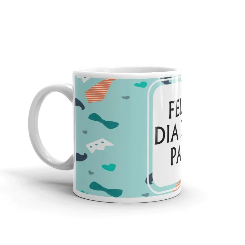 Caneca de Porcelana Dia dos Pais Gravatas