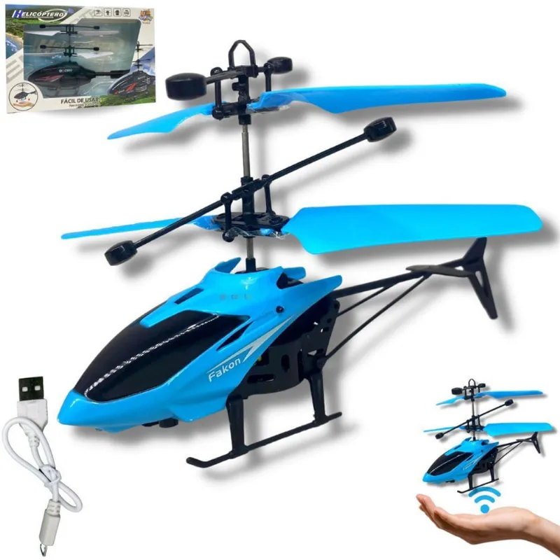 Helicóptero De Brinquedo Com Sensor - Azul