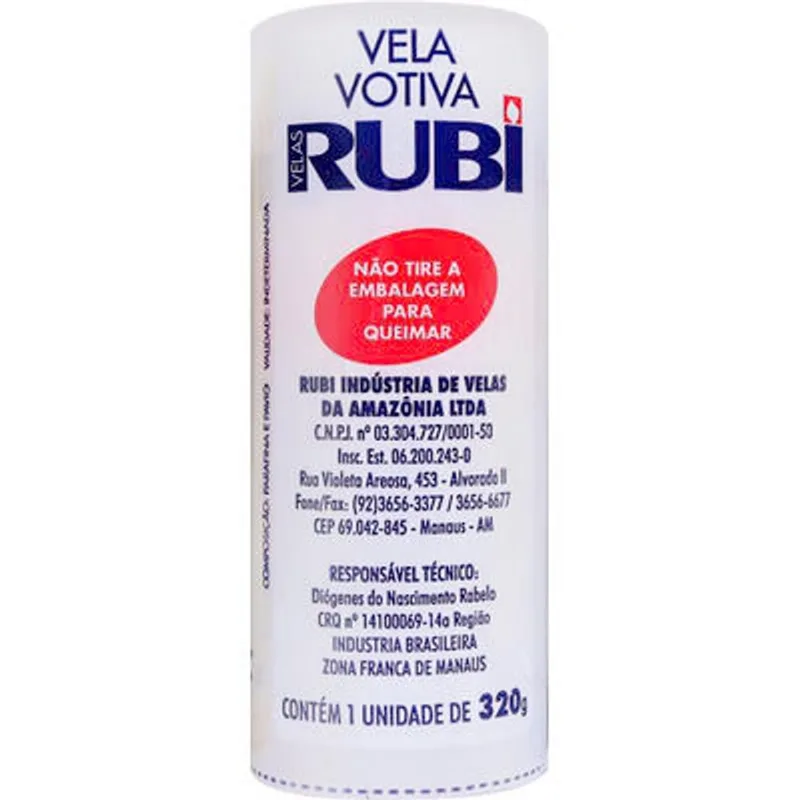 Vela Votiva Rubi Branca 320g un