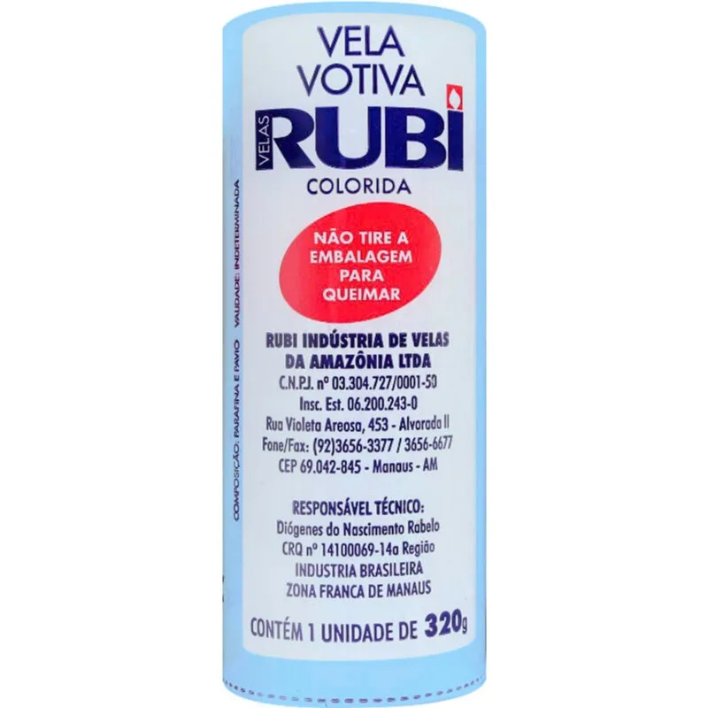 Vela Votiva Rubi Azul 320g un