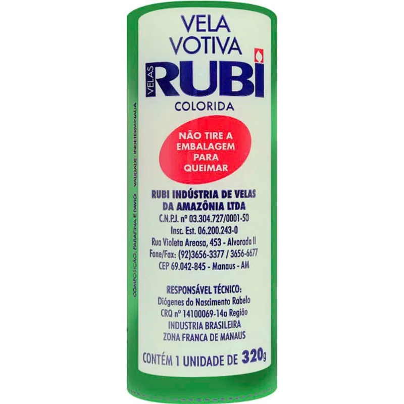 Vela Votiva Rubi Verde 320g un