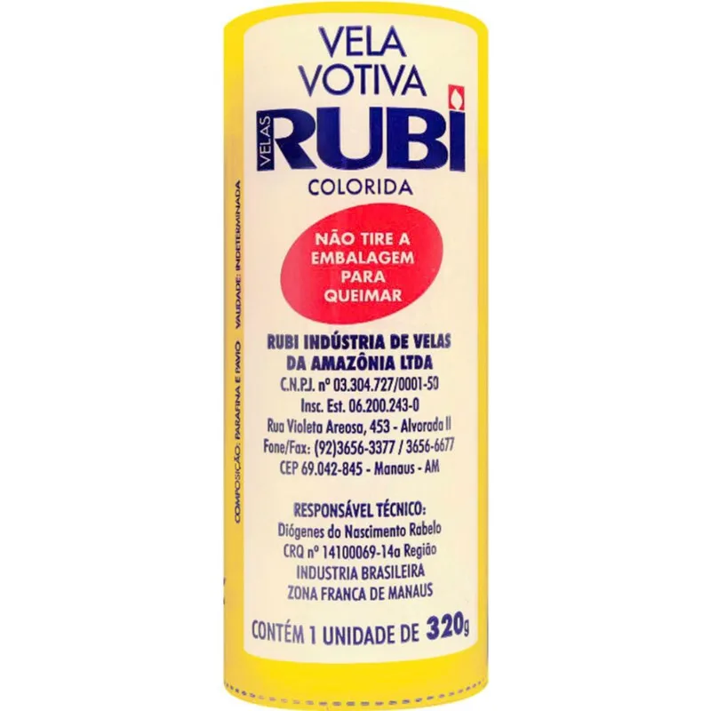 Vela Votiva Rubi Amarela 320g un