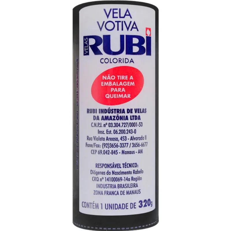 Vela Votiva Rubi Preta 320g un