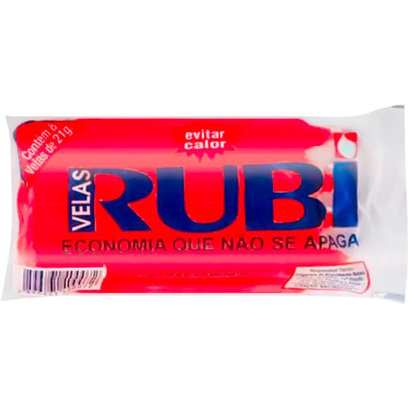 Vela Rubi Vermelha 21g 8 un