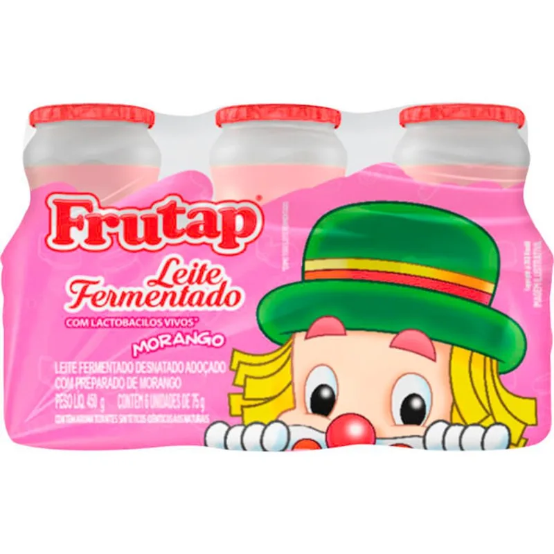 Leite Fermentado Frutap Patati Patatá Morango 450g