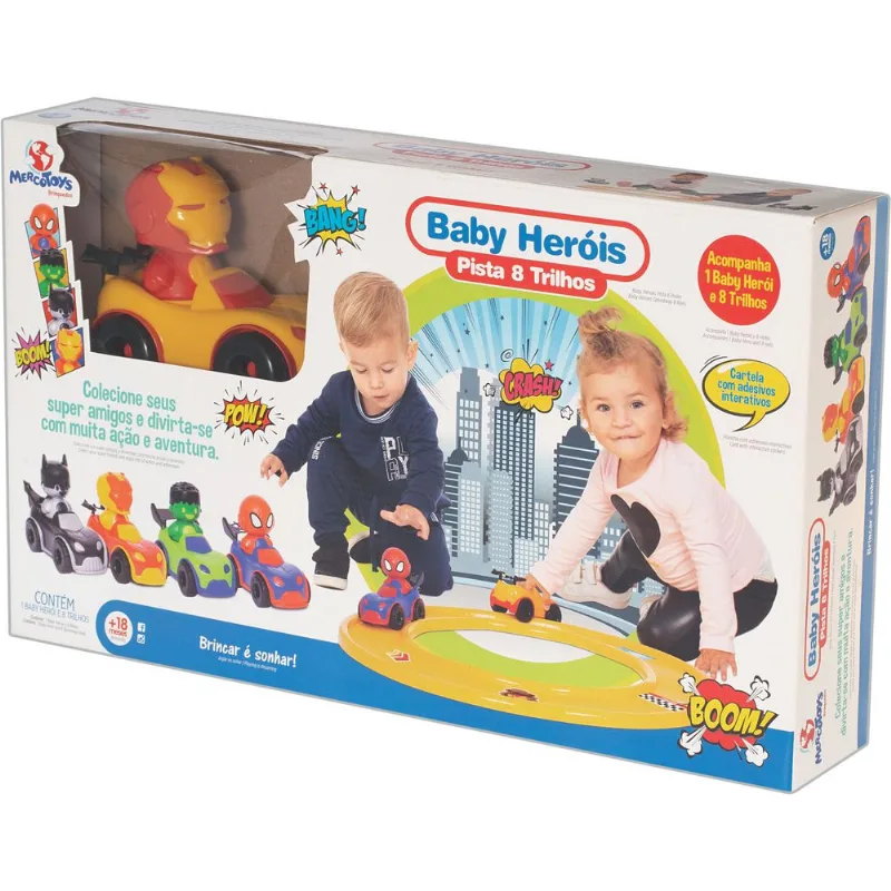 Pista de Carrinho com 8 Trilhos Baby Heróis - Mercotoys