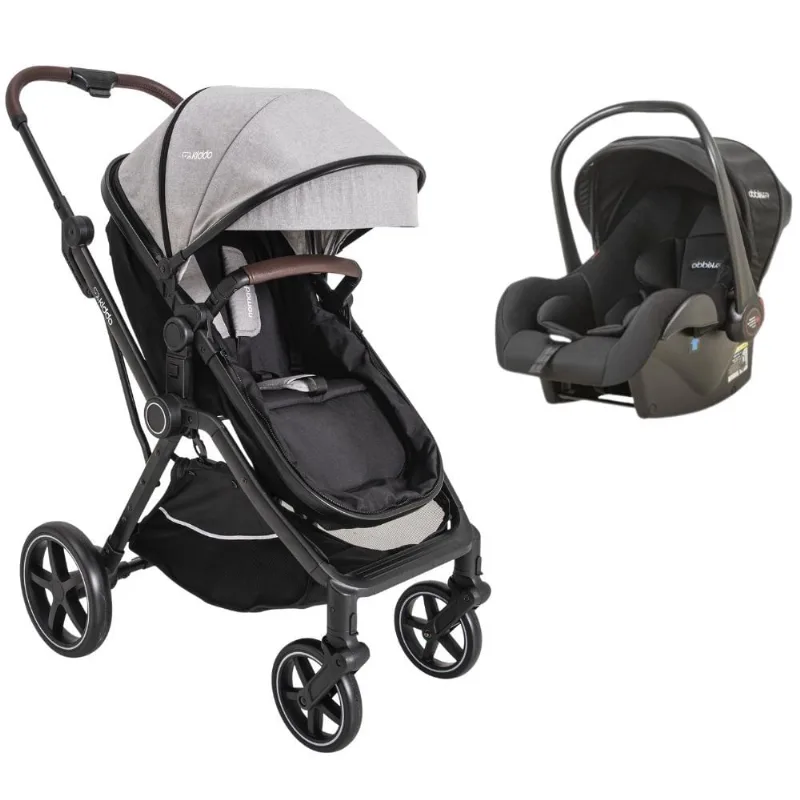 Carrinho nomad melange grafite + bebe conforto casulo (415NPP) - kiddo