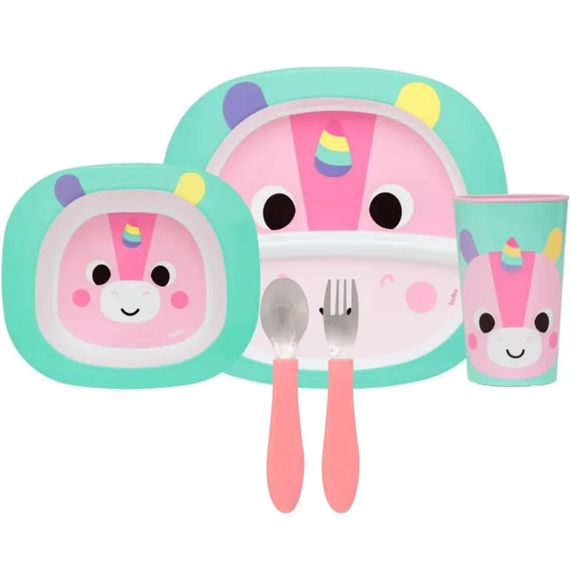 Kit refeicao infantil 4 pecas zoo unicornio - buba