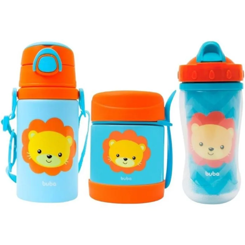 Kit refeicao infantil 3 peças leao - buba