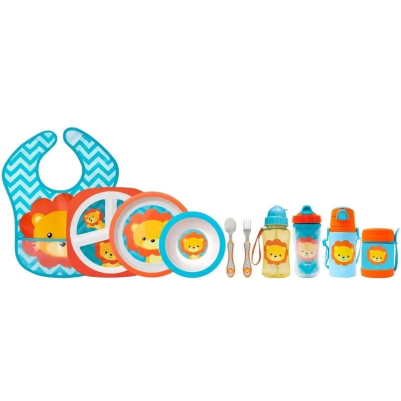 Kit refeicao infantil 9 pecas leao - buba