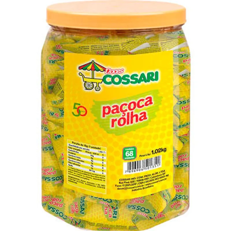 Doce de Paçoca Rolha Cossari Embalada 68x15g
