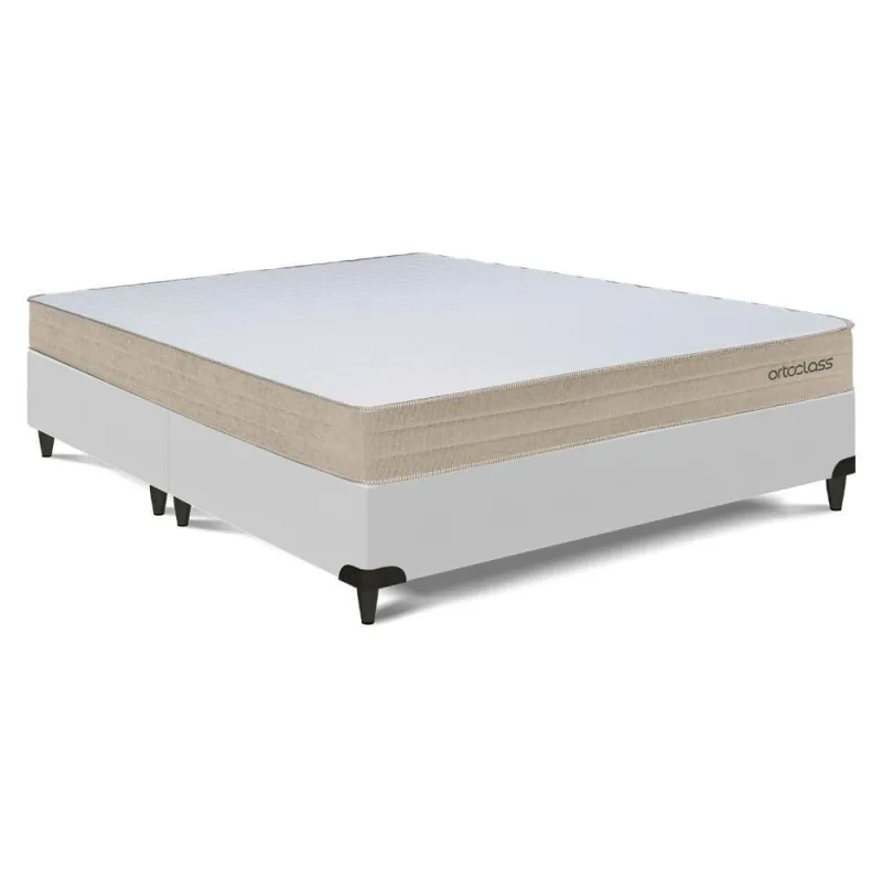 Cama Box com Colchão Poli D33 Ortoclass Espuma Branco Ortobom - ortobom - Agro