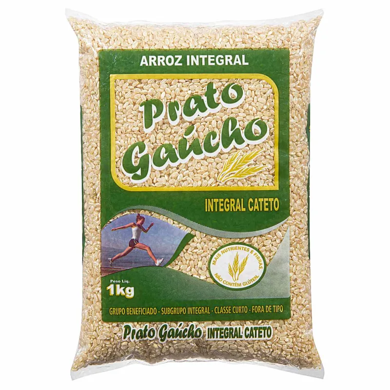 Arroz Cateto Integral Prato Gaúcho 1kg - Prato Gaúcho - Mercearia