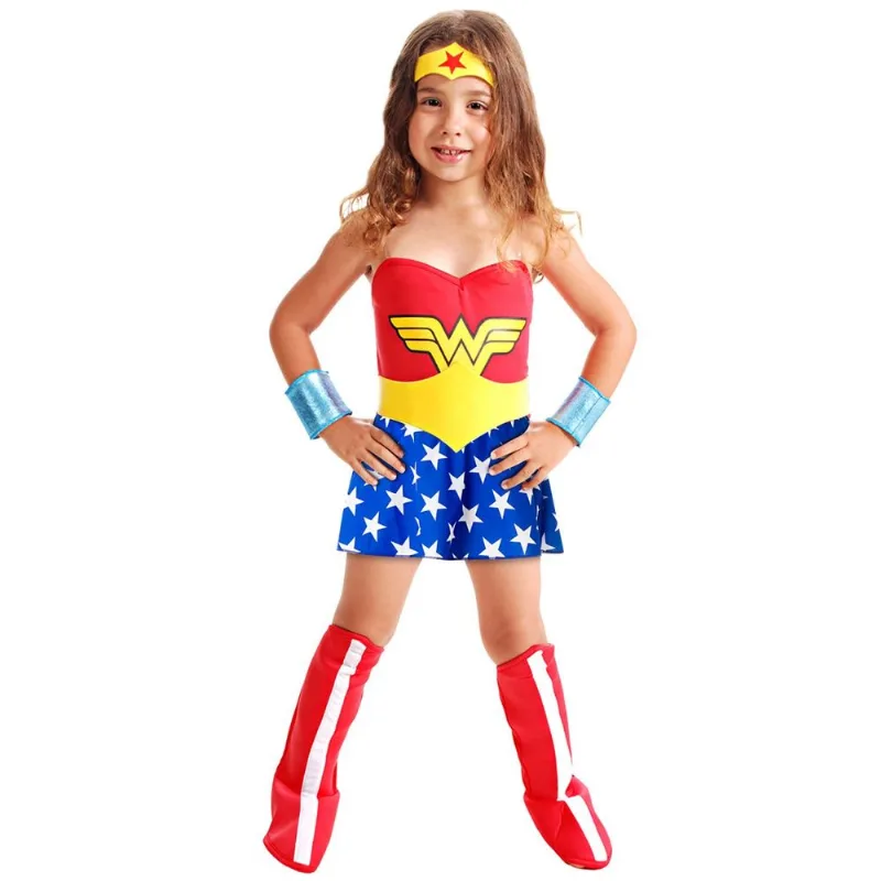 Fantasia Infantil - Mulher Maravilha Standard - Tamanho G (9 a 12 anos) - 22060 - Sulamericana