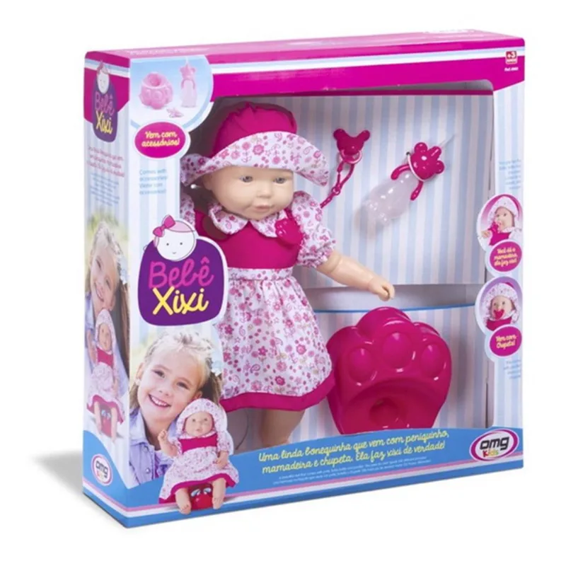 Boneca de Vinil - 48 cm - Bebê Xixi - OMG Kids