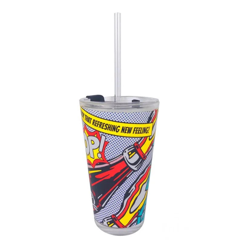 Copo Etilux Drink Coca-Cola c/ Canudo POP 450ml - Etilux - Utilidades E Casa