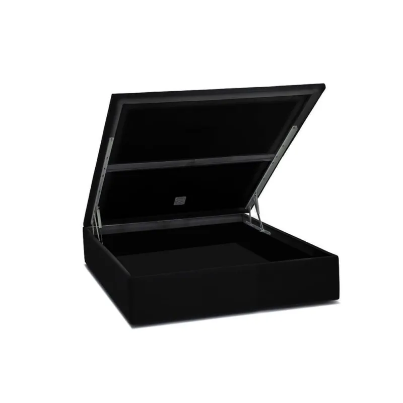 Cama Box Baú Casal Universal Suede Nero Black (138x188x35) - Ortobom - Ortobom - Móveis