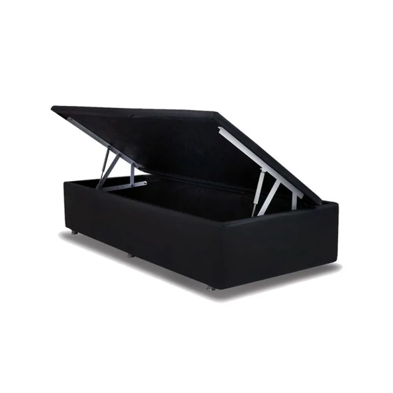 Cama Box Baú Solteiro Universal Courano Black (88x188x39) - Ortobom - Ortobom - Móveis