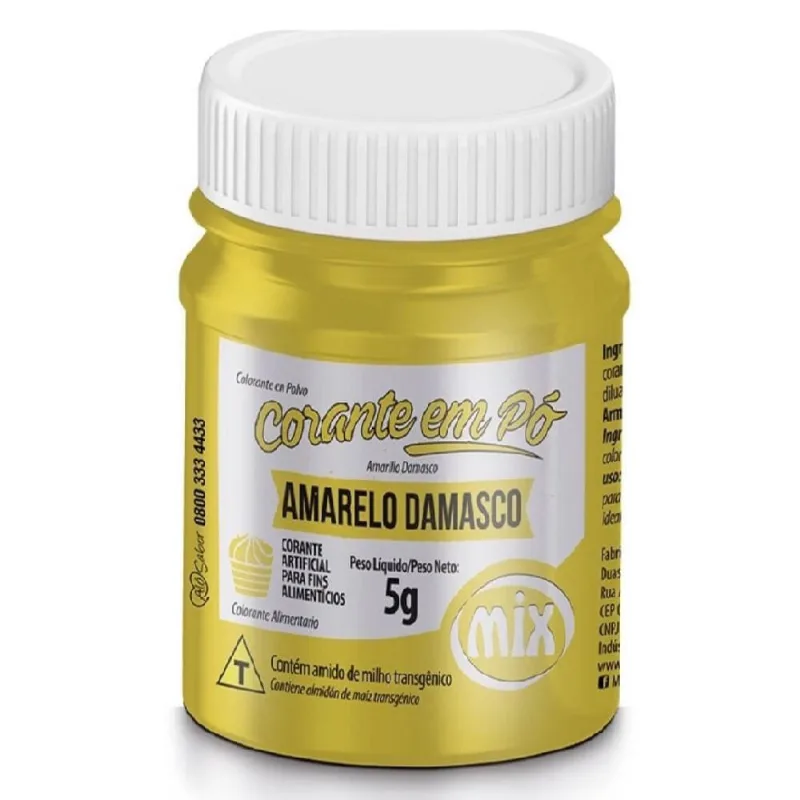 Corante Em Pó Amarelo Damasco 5G Mix
