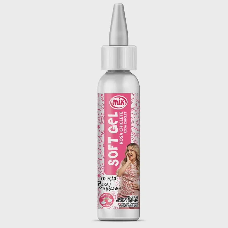 Corante Softgel Rosa Chiclete 25g Mix