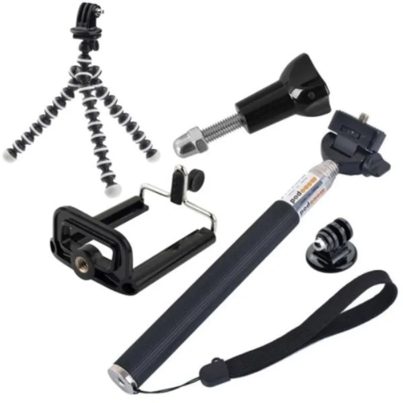 Kit Mini Tripé Gorilapod Flexível Adaptador Parafuso Pau De Selfie Tripod Suporte Para Celulares