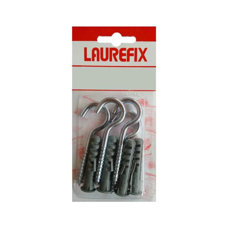 Gancho com bucha 6mm 4 unidades Laurefix - Laurefix