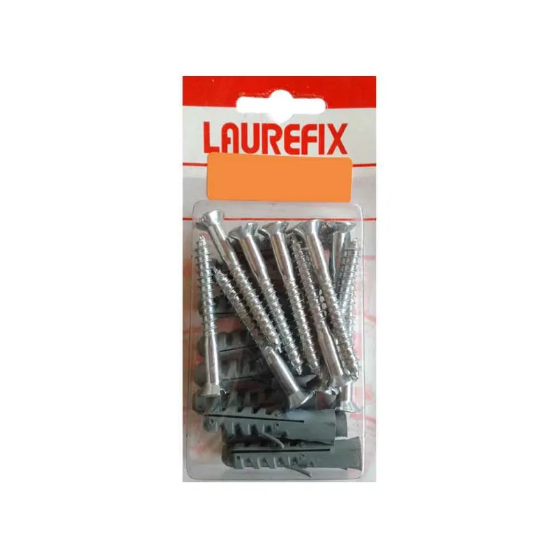 Parafuso cabeça chata 6,1x65mm com bucha 10mm 5 unidades Laurefix