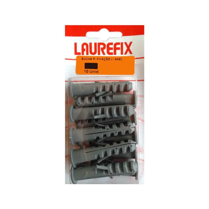 Bucha de fixação com anel 20 unidades cinza Laurefix