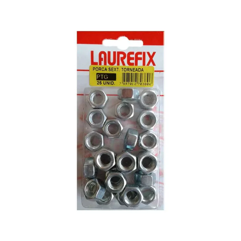 Porca sextavada torneada zincada 1/2" 10 unidades Laurefix