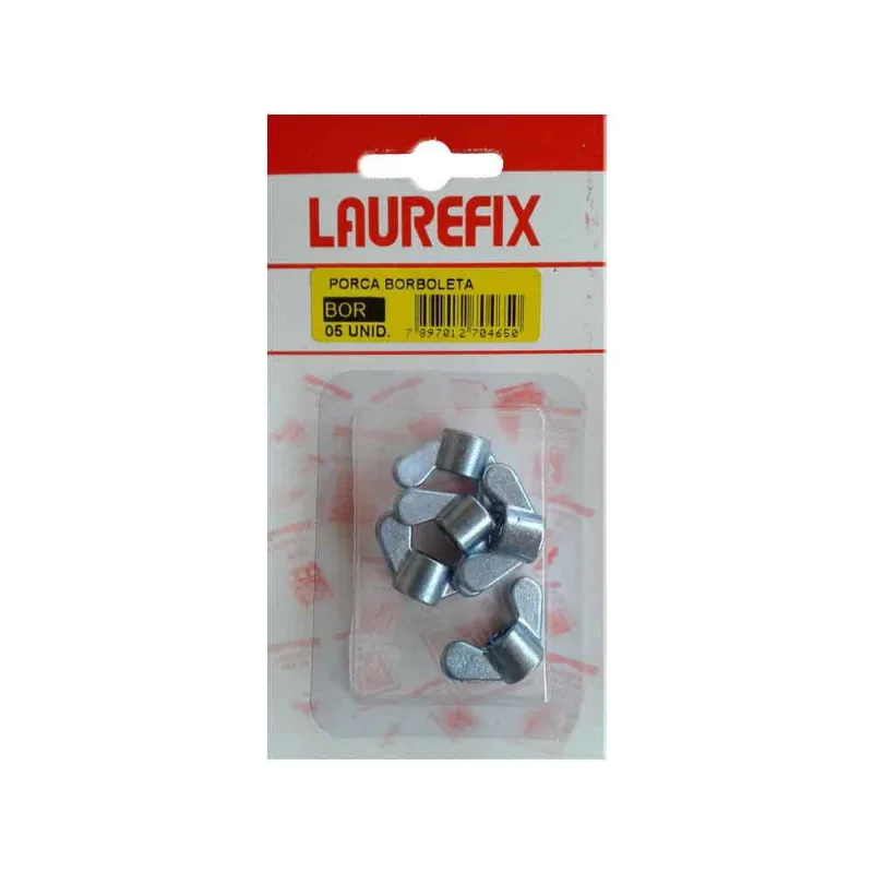 Porca borboleta 1/4" 5 unidades Laurefix