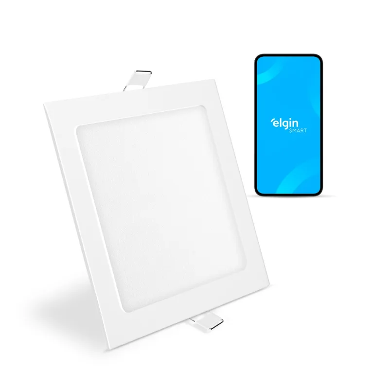 Luminária de Embutir Quadrada Smart - 18W Compatível com Alexa e Google Home Bivolt Luminária de Embutir Quadrada 18W Alexa e Google Home - Elgin - Elgin