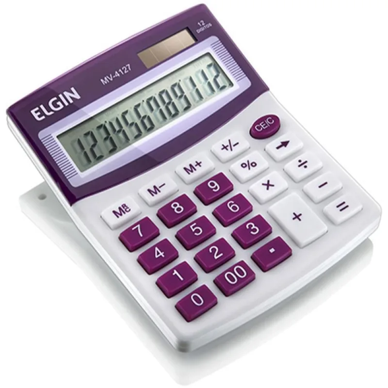 Calculadora de Mesa 12 Digitos MV4127 Roxa - Elgin - Papelaria