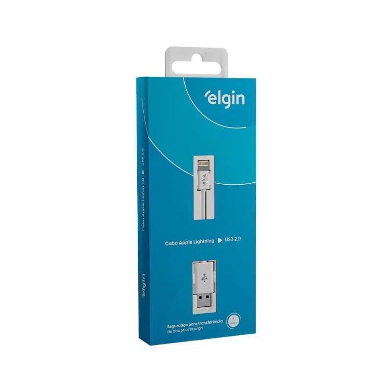 Cabo USB Lightning 2.0 1M 480Mbps Compatível com Iphone Ipad Ipod Elgin - Elgin
