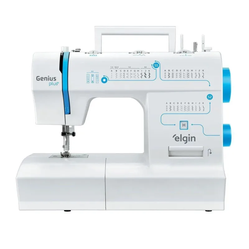 Máquina de Costura Elgin Genius Plus JX-4035 Braço Livre 31 Pontos Branco 110V - Elgin - Agro