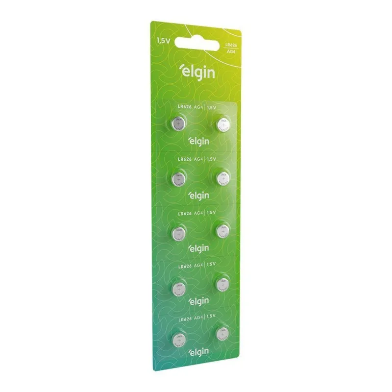 Bateria Alcalina LR626 AG4 Cartela com 10 Unidades para Eletronicos Relogios Elgin - Elgin - Relógios