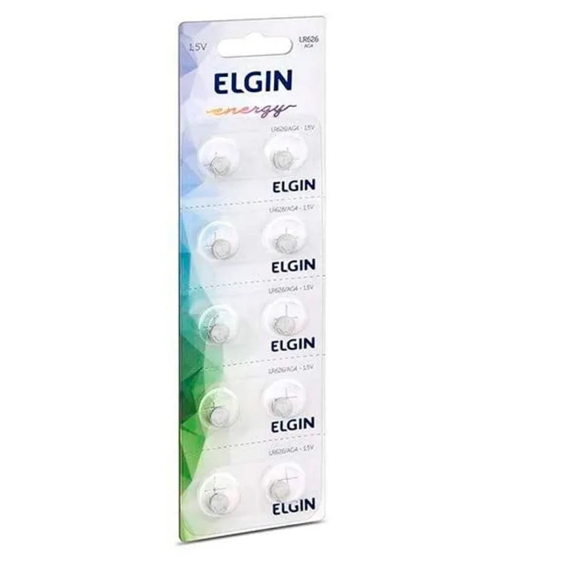 Bateria De Litio LR626 AG4 Elgin 82308 Com 2 Unidades Prata (MP)