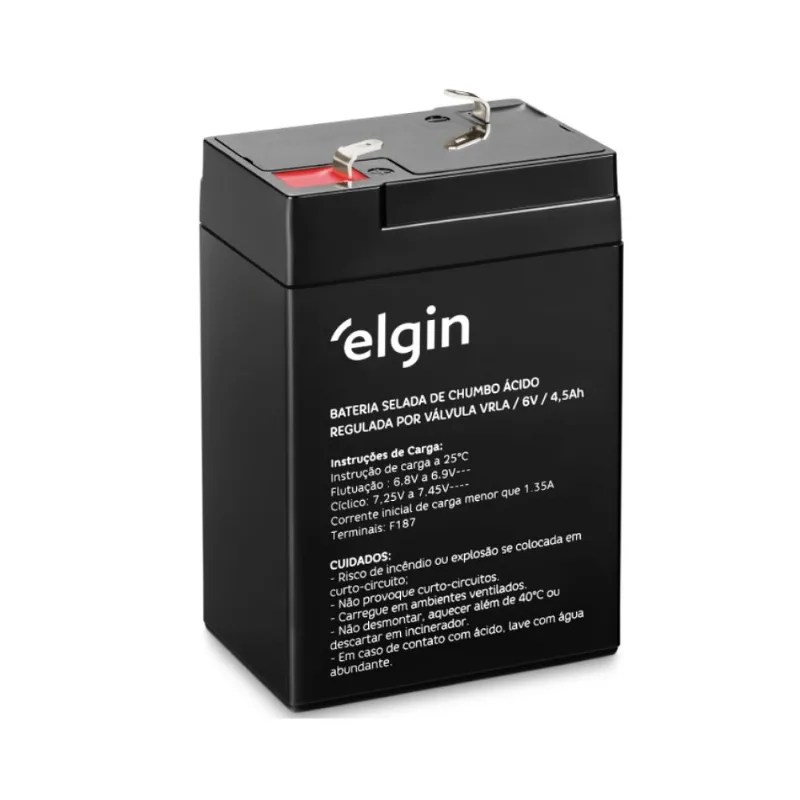 Bateria VRLA 6V 4,5Ah Terminal F1 Elgin
