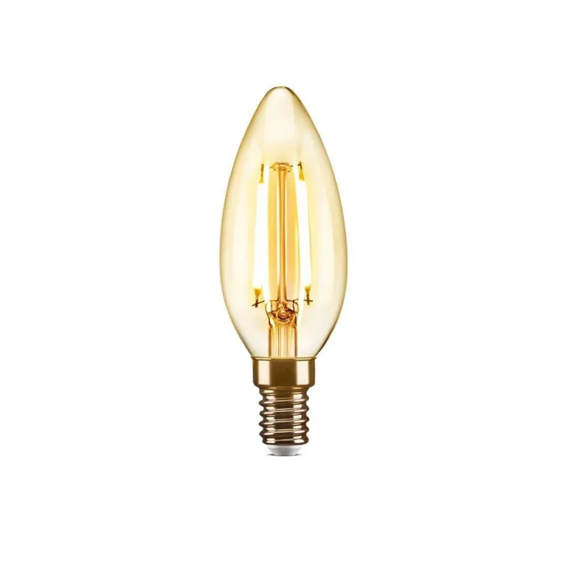 Lâmpada de Filamento LED Vela Base E27 2W 180 Lúmens 2200K Vidro Âmbar Elgin - Elgin