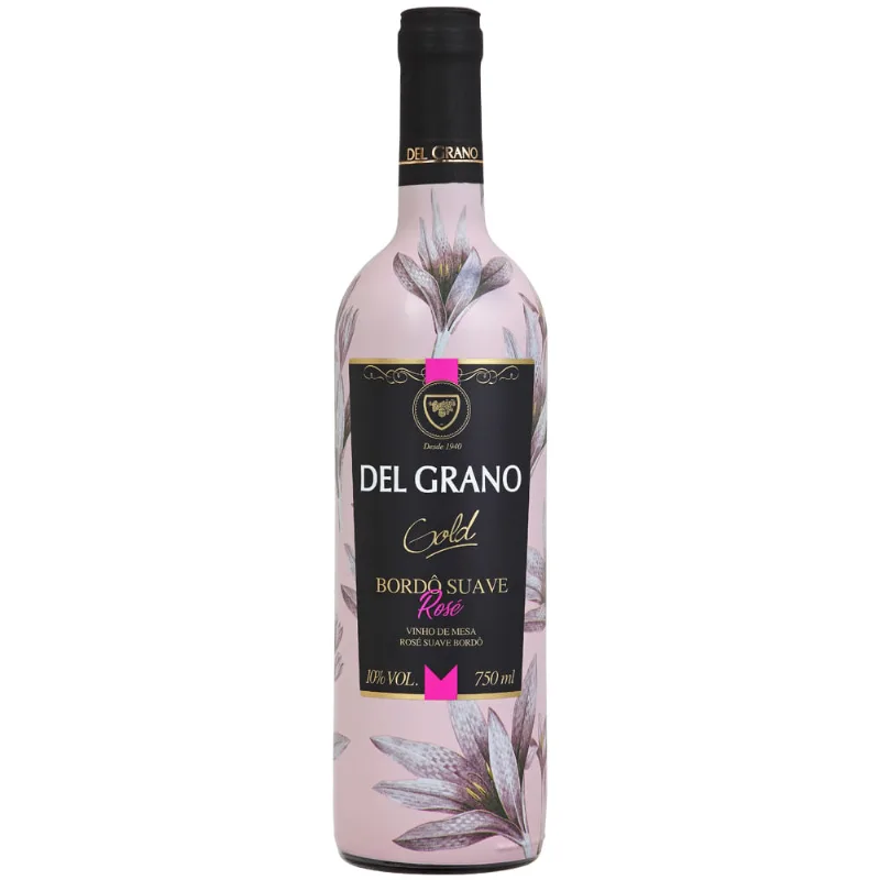 Vinho Brasileiro Del Grano Gold Rosé Bordô Suave 750ml